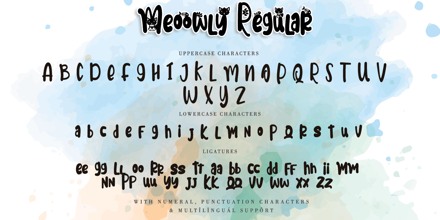 Пример шрифта Meoowly Regular